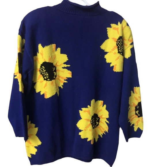 Adrienne Vittadini cotton floral sweater - Picture 2 of 3
